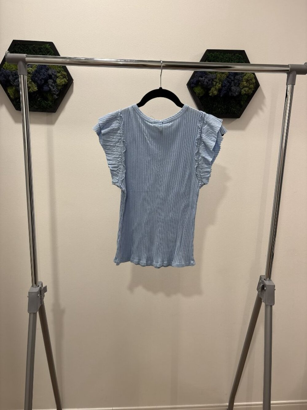 Blue Ribbed Tank Top - Picture 2 of 2